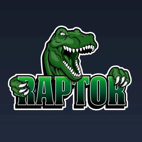 Raptor mascot,cartoon raptor ,dinosaur illustration , — Διανυσματικό Αρχείο